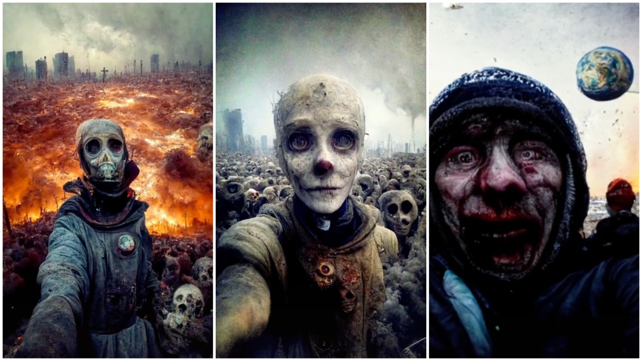 Yapay zekanın oluşturduğu korkunç selfie görüntüleri,  Dünya’daki son günün nasıl olacağını gösterdi!
