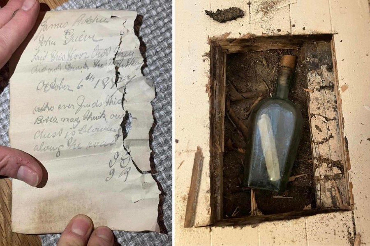 Evdeki parkenin altından 135 yıllık mesaj çıktı: Bu şişeyi kim bulursa...