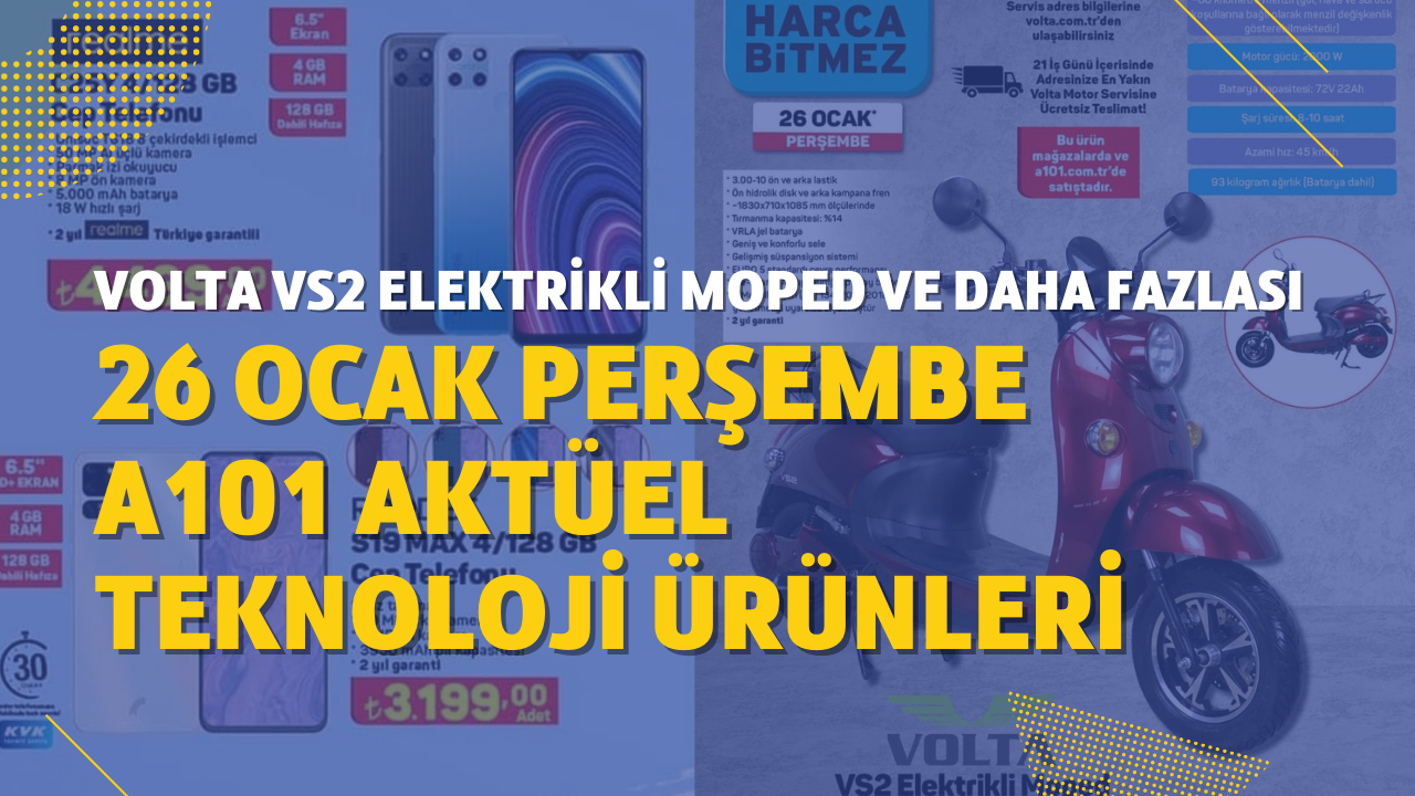 26 Ocak A101 aktüel teknoloji ürünleri: Volta VS2 Elektrikli Moped ve daha fazlası