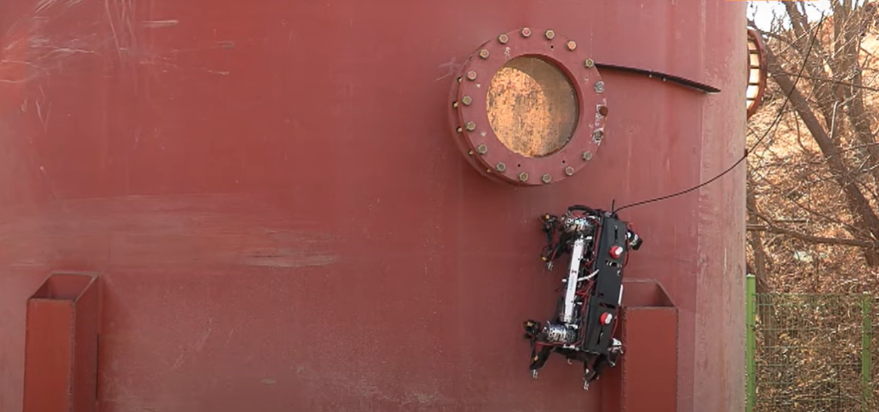 Örümcek robot,  elektromanyetik uzuvlar ile duvarlara tırmanabiliyor