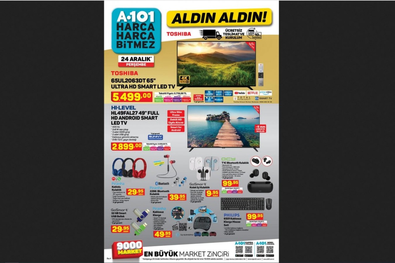 A101'de 65" TV fırsatı