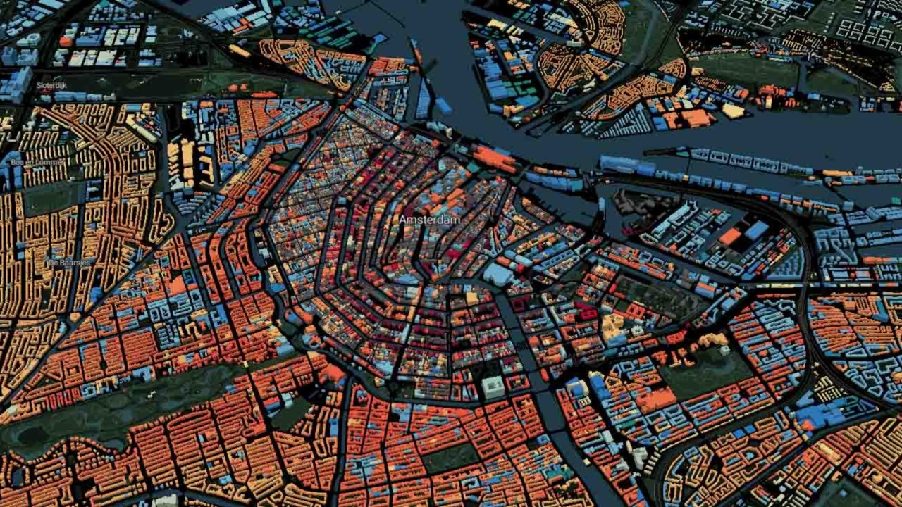 Görsel şölen sunan uygulama! Hollanda'daki binaların yaşına göre renklendiren harita