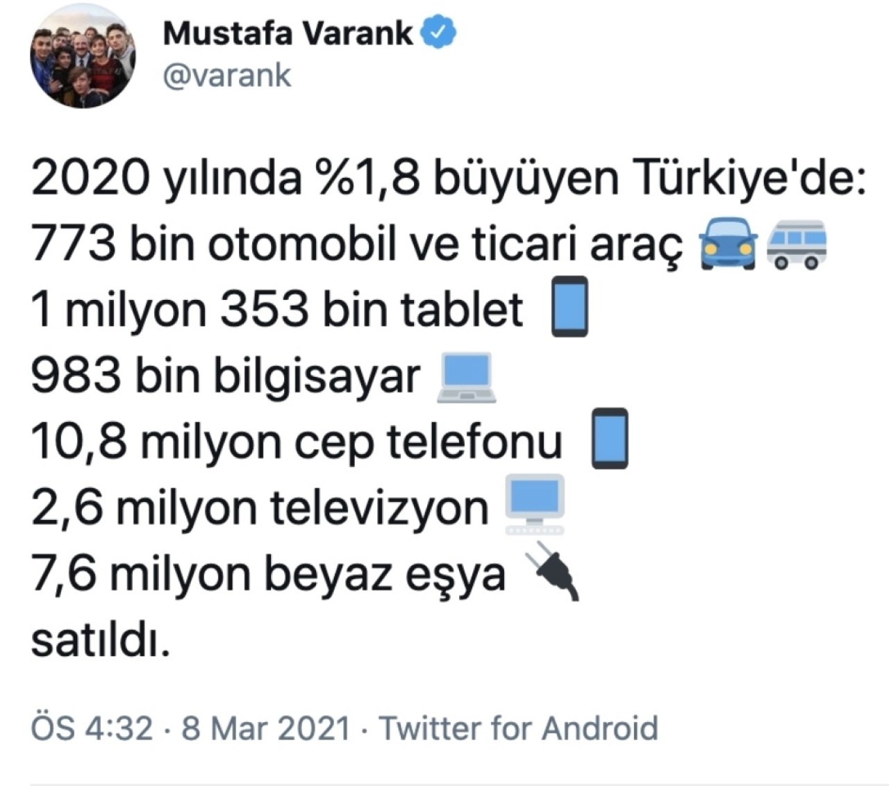 Türkiye,  2020'de bilgisayar ve telefon satış verilerini açıkladı!