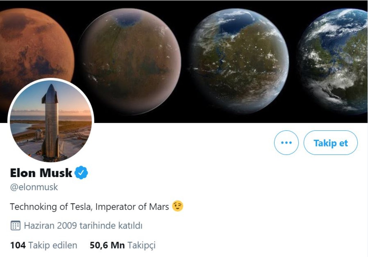 Elon Musk,  kendisini Mars'ın imparatoru ilan etti