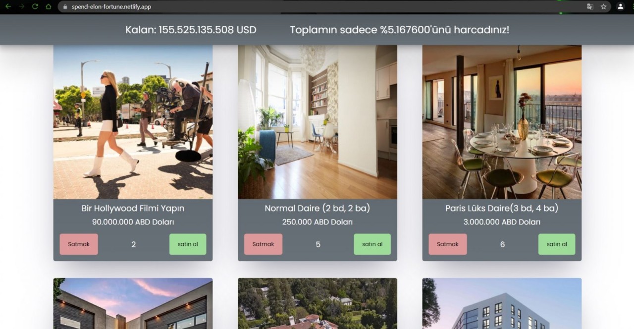 Elon Musk'ın servetini kendi malınız gibi harcayın!