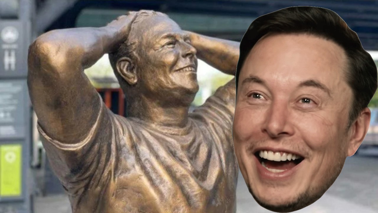 Elon Musk'ın heykeli alay konusu oldu! Olmaz olsun böyle hediye...