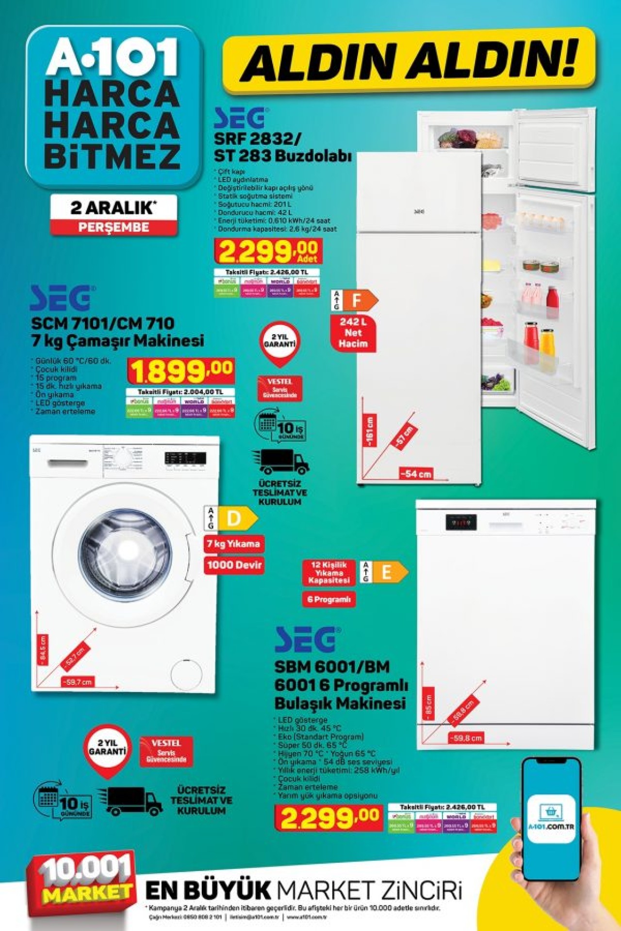 İndirimleri kaçırdıysanız üzülmeyin! A101'den 2 Aralık'ta Kara Cuma tadında indirimler...