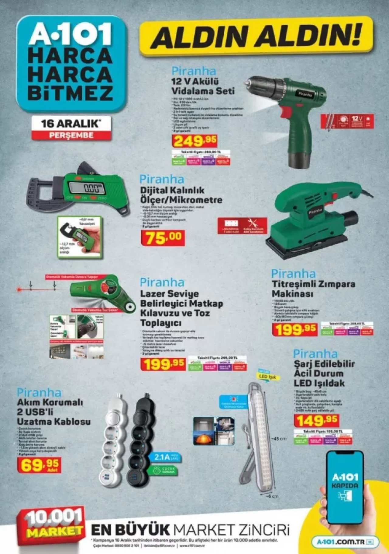 16 Aralık A101 Aktüel teknoloji ürünleri! Piranha oyuncu ekipmanları,  Sinbo ısıtıcı,  ambiyans aydınlatma ve daha fazlası...