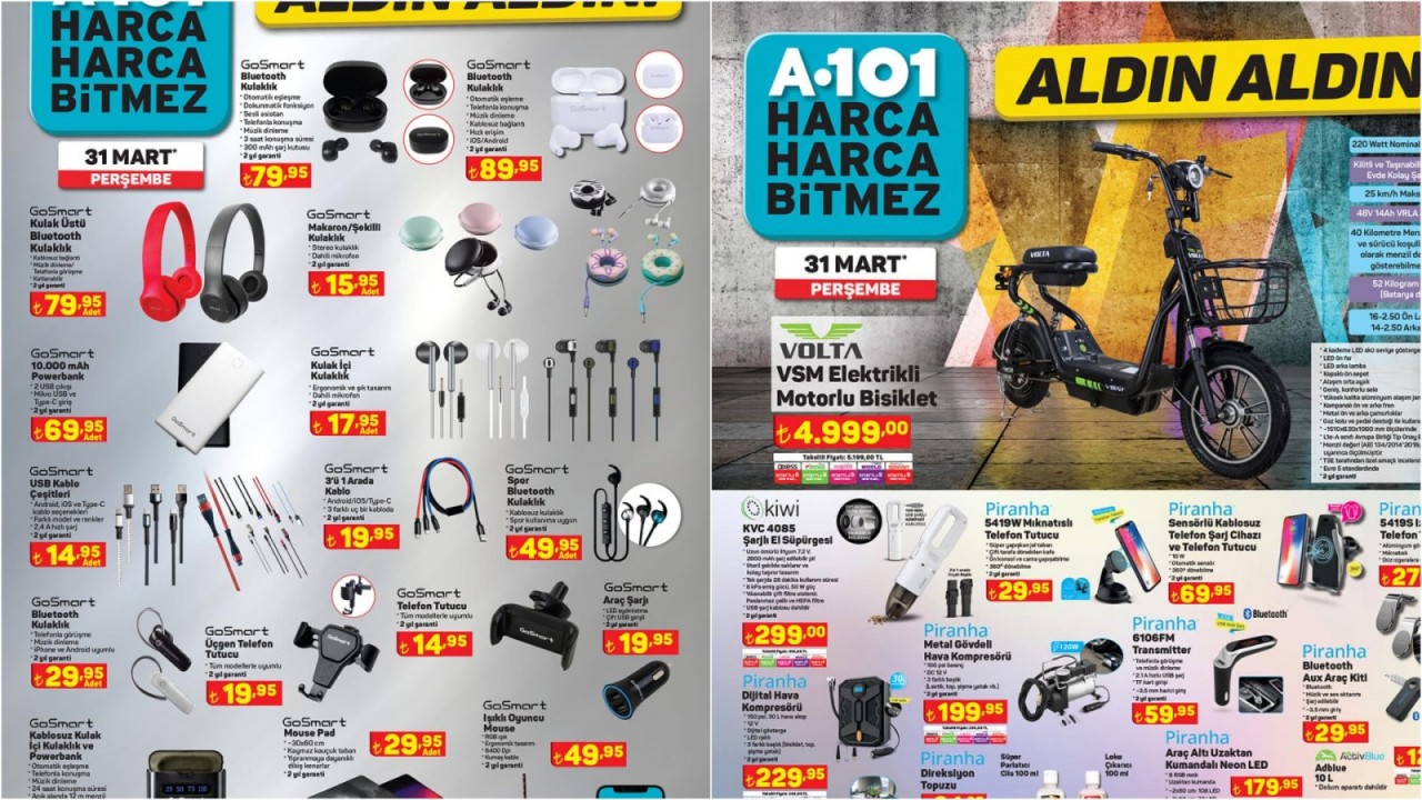 A101 31 Mart teknoloji ürünleri! VOLTA VSM elektrikli bisiklet,  Philips Bluetooth kulaklık ve daha fazlası...