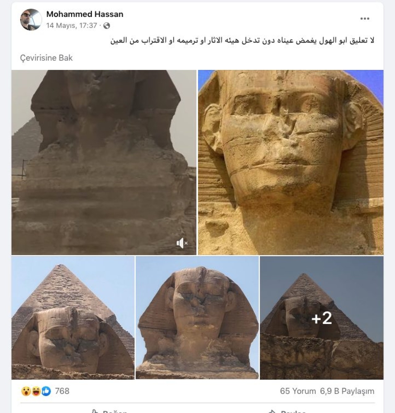 Sfenks heykeli gözlerini mi kapadı? Gizemli olaya kimse anlam veremedi - VİDEO
