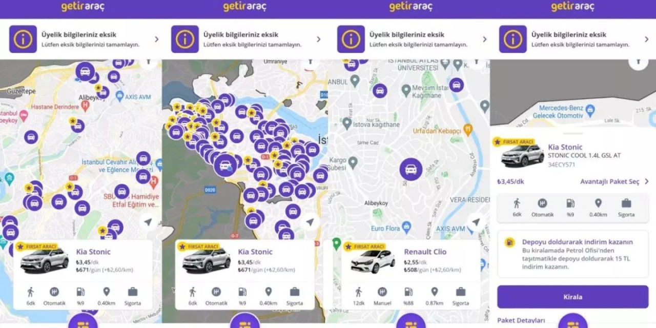 Getir yeni araç hizmetini duyurdu! İşte yeni Getiraraç ile araç kiralamak mümkün...