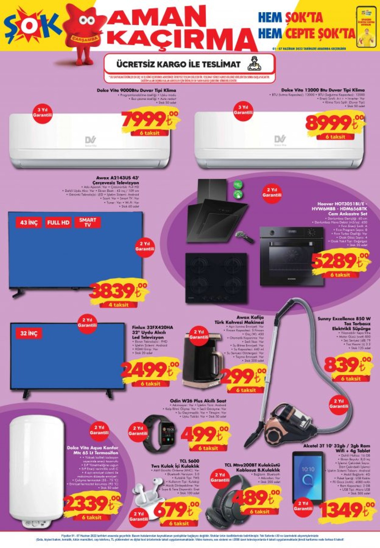 1 Haziran Çarşamba ŞOK aktüel teknoloji ürünleri! Smart TV,  Bluetooth kulaklık ve daha fazlası