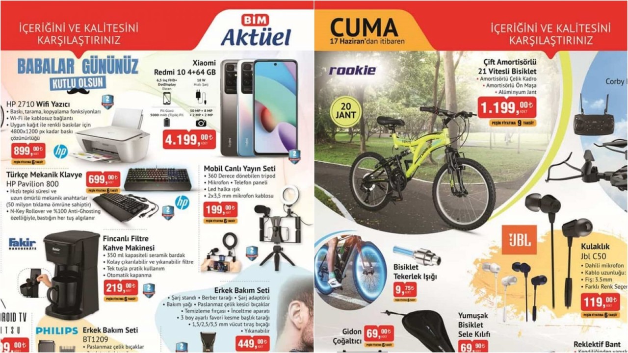 17 Haziran BİM aktüel teknoloji ürünleri! Redmi 10 telefon ve babalar gününe özel cihazlar...