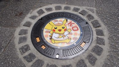 Pokemonlar Japonya'da rögar kapaklarını süsleyecek