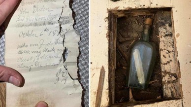 Evdeki parkenin altından 135 yıllık mesaj çıktı: Bu şişeyi kim bulursa...