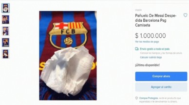 Yok artık: Messi'nin vedasında burnunu sildiği mendil satışa çıktı!