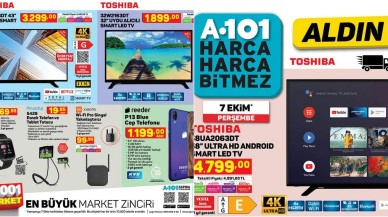 7 Ekim A101 Aktüel Teknoloji ürünleri! Toshiba TV,  Piranha akıllı saat,  Arzum ve daha fazlası...