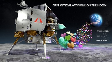 İşte Ay'a yerleştirilecek ilk sanat eseri: 7 ayda yapılan en büyük tuval resmi...