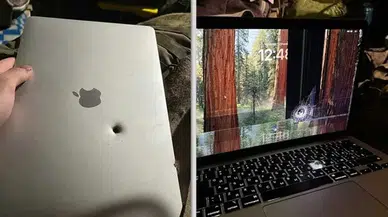 MacBook Air, Askerin Hayatını Kurtardı: Şarapnel Parçasını Durdurdu, Ekran Hâlâ Çalışıyor