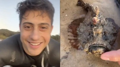 Dünyanın en zehirli balığıyla oynadı!