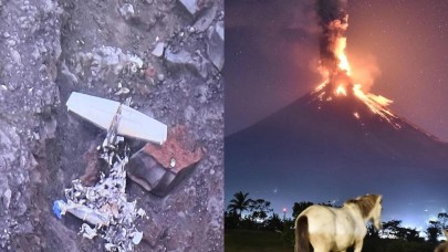 Kayıp uçağın enkazı aktif yanardağda bulundu