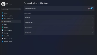 Windows 11'de RGB ışıklı aksesuarları tek uygulamadan yönetecek yeni özellik!
