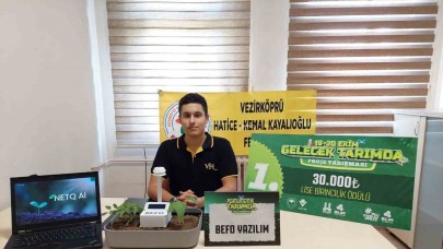 Tarımsal üretim için en uygun bitkiyi belirleyen yazılım geliştiren lise öğrencisi Türkiye birincisi oldu