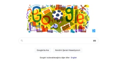 Arama motoru Google,  EURO 2020 için Doodle yaptı
