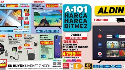 7 Ekim A101 Aktüel Teknoloji ürünleri! Toshiba TV,  Piranha akıllı saat,  Arzum ve daha fazlası...