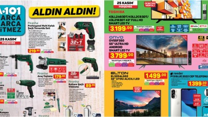 25 Kasım A101 Aktüel teknoloji ürünleri! SEG beyaz eşyalar,  Smart TV'ler,  Piranha tamirat,  tadilat malzemeleri...