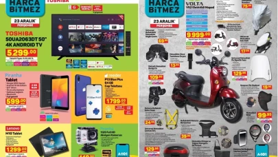 23 Aralık A101 Aktüel Teknoloji ürünleri! Volta VS2 Elektrikli Moped,  Samsung mikrodalga fırın,  Piranha aksiyon kamerası