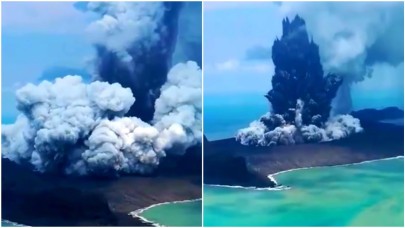 Güney Pasifik'te patlayan dev volkan sonrası tsunami oluştu - VİDEO
