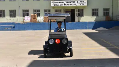 Siverekli genç mucitlerin güneşli başarısı: Okul atölyesinde ürettikleri araç yollara çıkmaya hazır