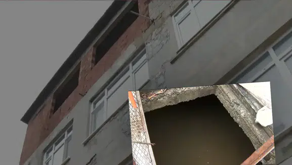 İstanbul'da dehşete düşüren görüntü: Binaların temeli dere yatağına mı kurulu?