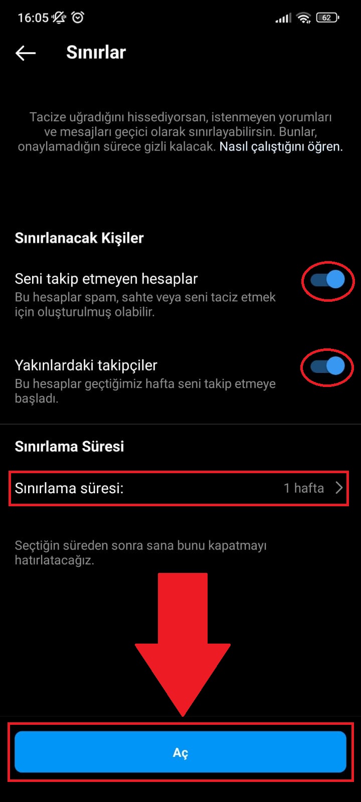 Instagram sınırlar özelliği nasıl kullanılır?