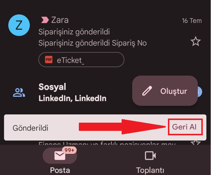 Gmail’de gönderilen mail nasıl geri alınır?