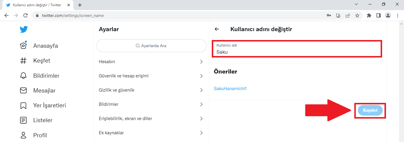 Twitter kullanıcı adı değiştirme nasıl yapılır?