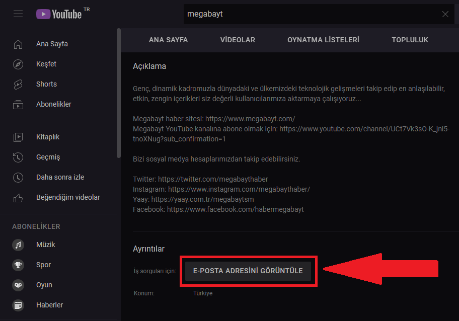 YouTube’da mesaj nasıl gönderilir?