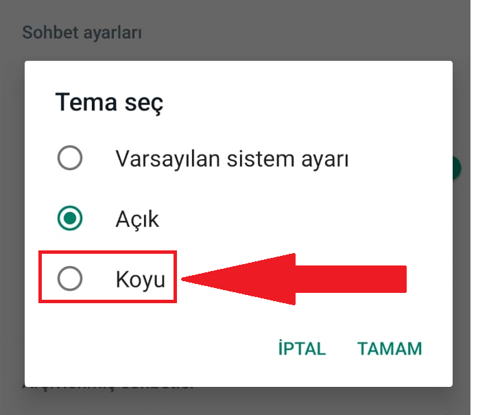 WhatsApp karanlık mod nasıl yapılır?