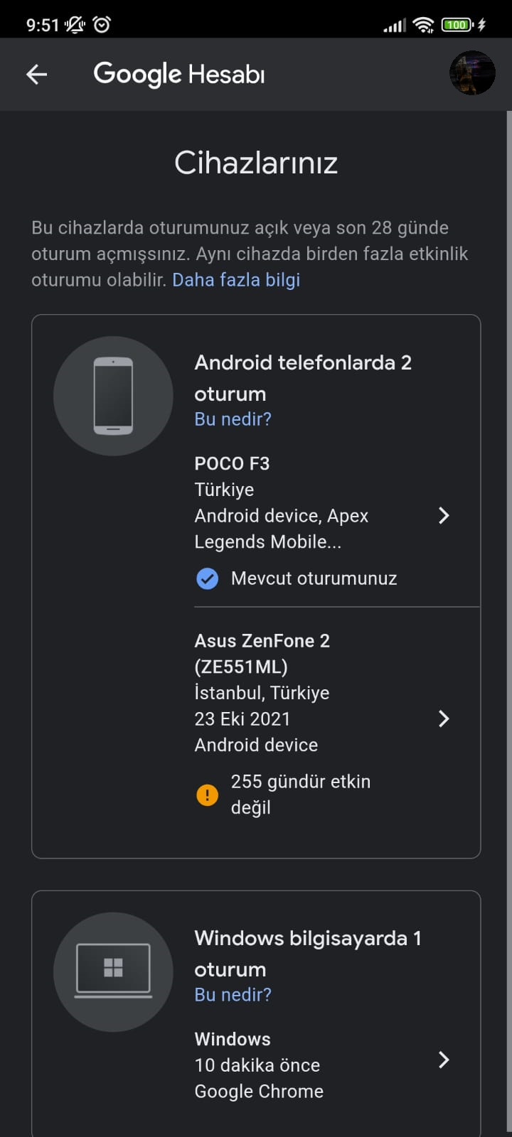 Google hesabıma bağlı cihazları nasıl görürüm?