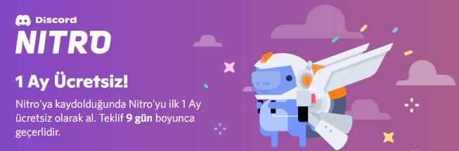 Discord Nitro 1 ay ücretsiz mi?