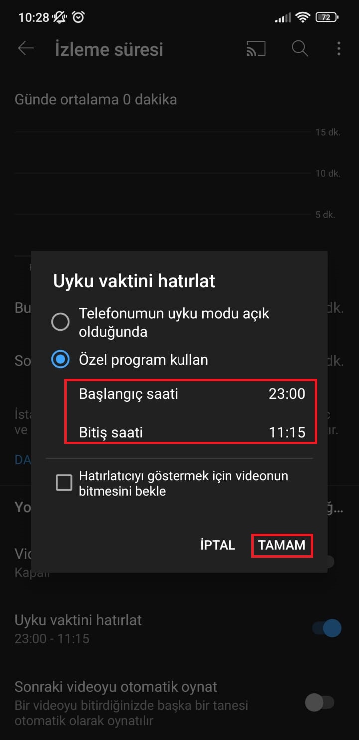 ​​​​​​​YouTube uyku vaktini hatırlat nasıl kullanılır?