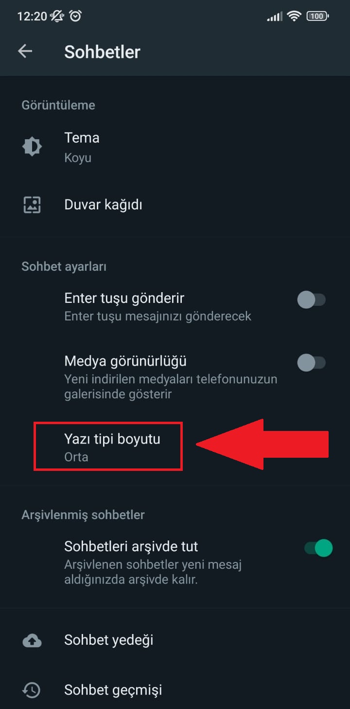 WhatsApp yazı tipi boyutu nasıl değiştirilir?