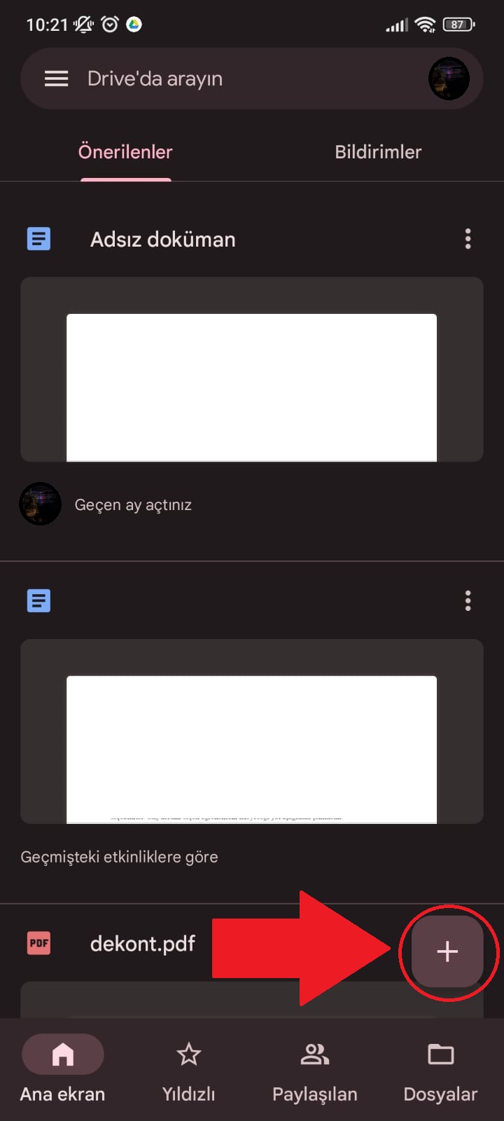 Google Drive’a telefondan dosya yükleme