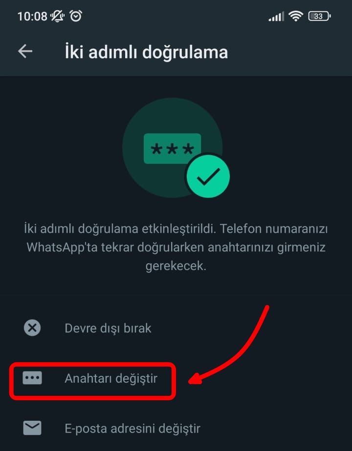 anahtar değiştirme