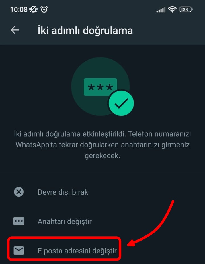 e-posta değiştirme