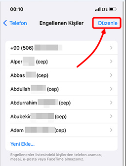 engellenen numaraları görme (3)