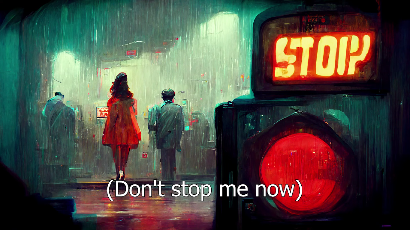 Queen'in efsane parçası Don't Stop Me Now sözleri yapay zeka yardımı ile sanat eserlerine dönüştürüldü! 20