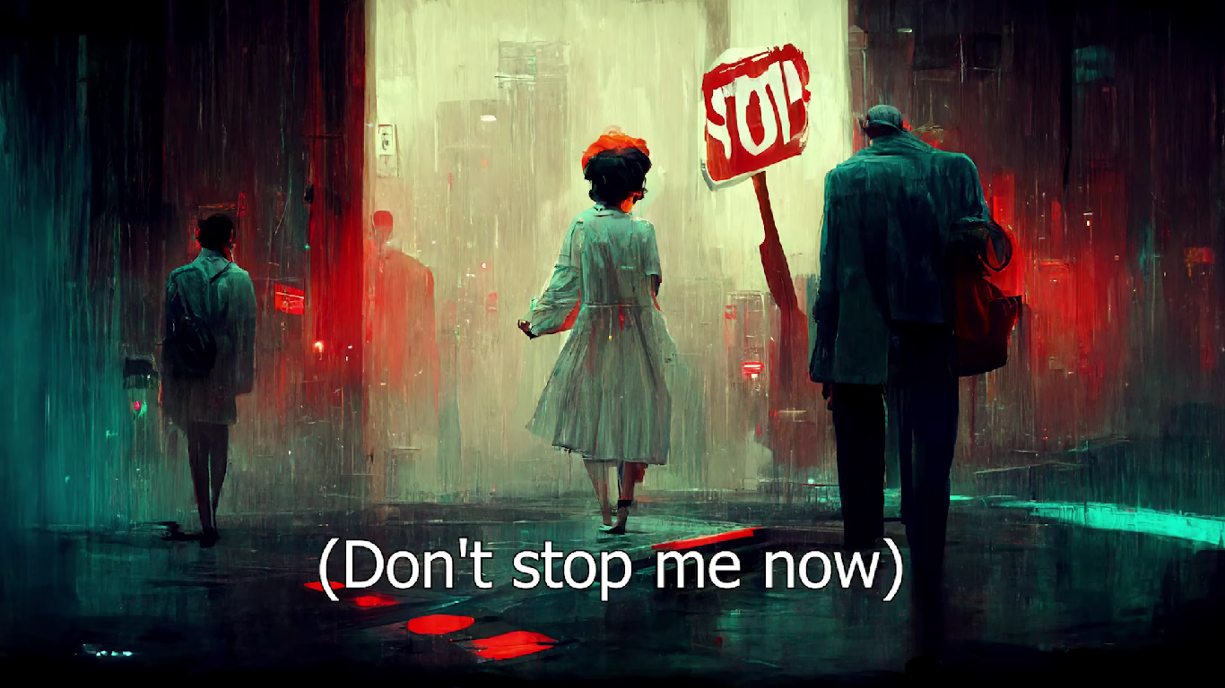 Queen'in efsane parçası Don't Stop Me Now sözleri yapay zeka yardımı ile sanat eserlerine dönüştürüldü! 22