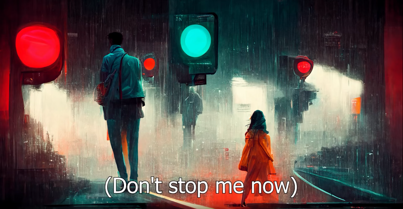 Queen'in efsane parçası Don't Stop Me Now sözleri yapay zeka yardımı ile sanat eserlerine dönüştürüldü! 24